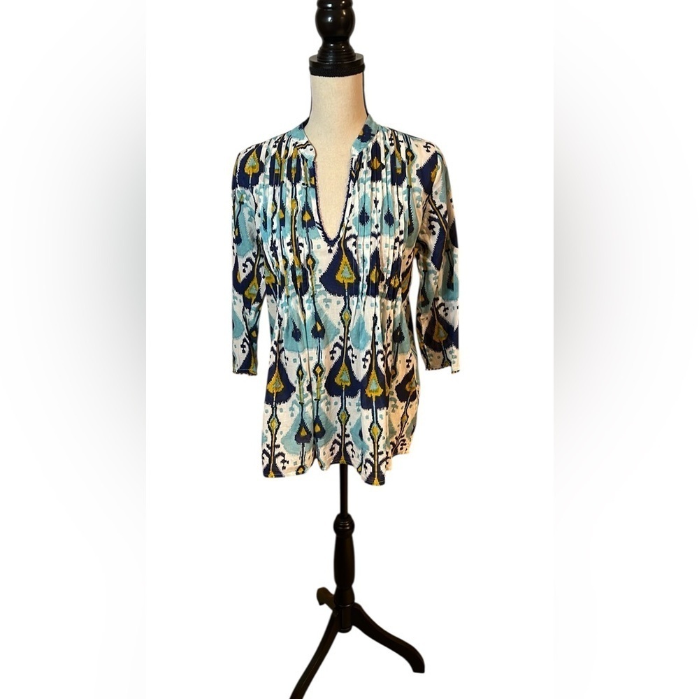 Roberta Roller Rabbit Ikat Print Tunic Top Sz-S